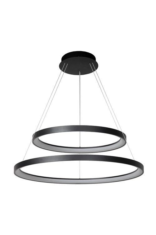 Lucide VIDAL - Hanglamp - Ø 78 cm - LED Dimb. - 1x92W 2700K - Zwart | Premium - uitgezet